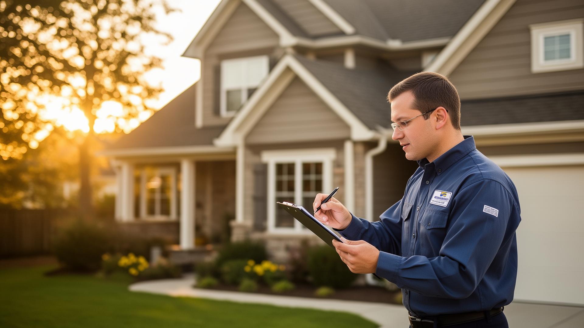 Certified home inspector reviewing a property